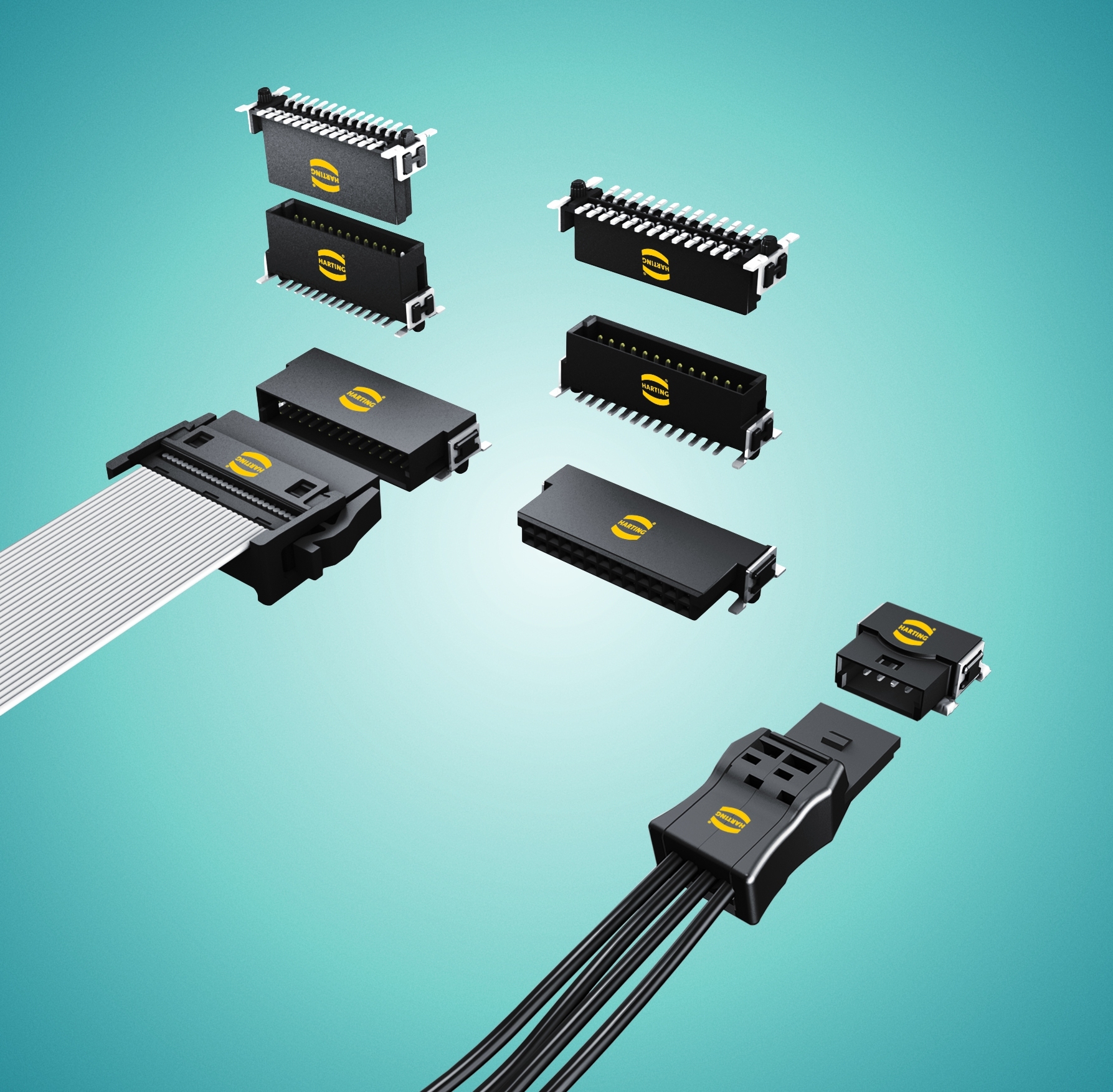 Figure 4: Harting’s har-flex and har-flexicon ranges together offer a complete connectivity solution for device-to-board and board-to-board applications 